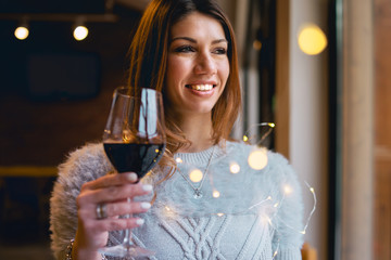 young woman in a restaurant