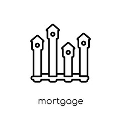 Mortgage statistics icon. Trendy modern flat linear vector Mortgage statistics icon on white background from thin line Business and analytics collection