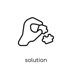 Solution icon. Trendy modern flat linear vector Solution icon on white background from thin line Business and analytics collection