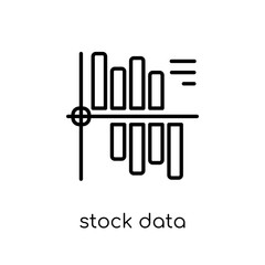 Stock data analysis icon. Trendy modern flat linear vector Stock data analysis icon on white background from thin line Business and analytics collection