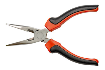 Opened pliers on white background
