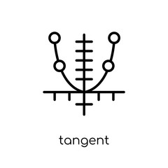 Tangent icon. Trendy modern flat linear vector Tangent icon on white background from thin line Business and analytics collection