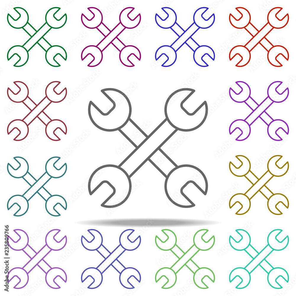 Poster cone wrench icon. elements of auto workshop in multi color style icons. simple icon for websites, we