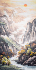 Chinese traditional painting of landscape