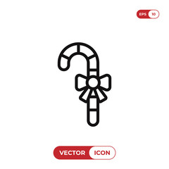 Candy cane vector icon