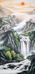 Obraz premium Chinese traditional painting of landscape