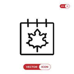 Calendar and leaf vector icon