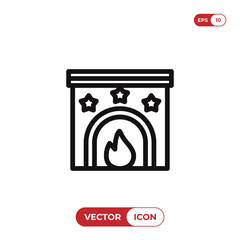 Fireplace vector icon