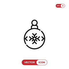 Obraz premium Christmas ball vector icon