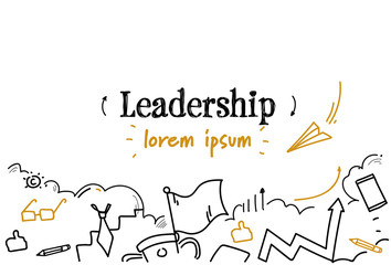 business competition leadership concept sketch doodle horizontal isolated copy space