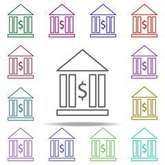 bank dollar icon. Elements of finance in multi color style icons. Simple icon for websites, web design, mobile app, info graphics