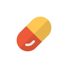 drug pill icon vector flat style. medical icon