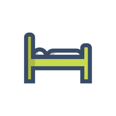 hospital bedroom icon vector with fill outline style. medical icon