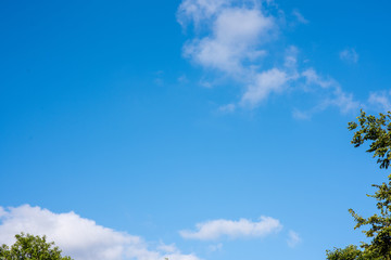 Clear blue sky with few clouds 