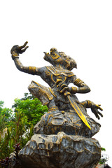 Fototapeta na wymiar monkey hanuman statue in the park
