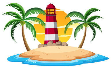 Obraz premium Isolated island on white background