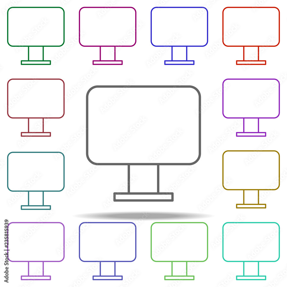 Poster monitor icon. elements of education in multi color style icons. simple icon for websites, web design