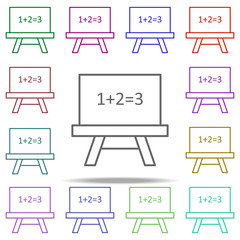 mathematics board icon. Elements of education in multi color style icons. Simple icon for websites, web design, mobile app, info graphics