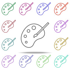 palette and brush icon. Elements of education in multi color style icons. Simple icon for websites, web design, mobile app, info graphics