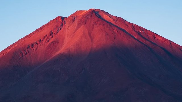 Sunrise timelapse of the summit of the volcano of Licancabur, Bolivia DF