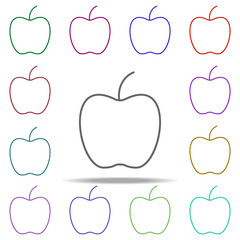 an Apple icon. Elements of education in multi color style icons. Simple icon for websites, web design, mobile app, info graphics