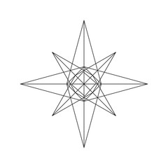 Linear illustration of a star