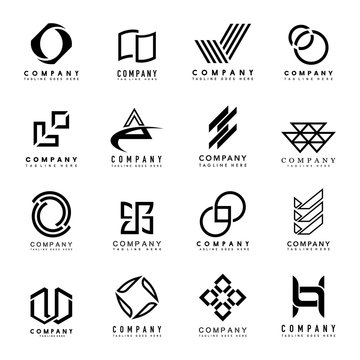 Set of company logo design ideas vector
