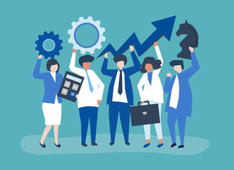 Business growth and strategy concept illustration