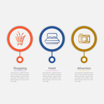 3 icons Vector infographic template for diagram, graph, presentation, chart, business concept.