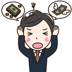 男性会社員サラリーマンのお金がない金欠