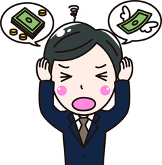 男性会社員サラリーマンのお金がない金欠