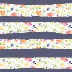 Seamless Background Pattern. Watercolor Flower Pattern Background