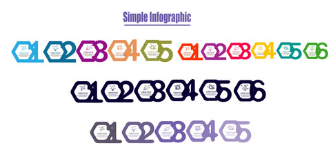 Simple hexagon infographic template element