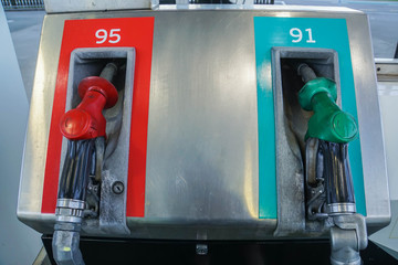 fuel nozzle for gasohol 91 and 95 in petrol station