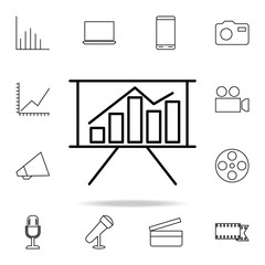 chart on the board icon. Detailed set of simple icons. Premium graphic design. One of the collection icons for websites, web design, mobile app