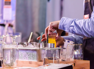 Showcase Syphon Coffee maker by syphonist./ Syphon Coffee or Vacuum Coffee is full immersion tasteful and this process show syphon coffee ready to drink.