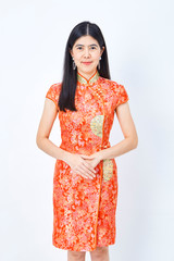 Woman in chinese dress new year 2019