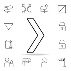 narrow arrow icon. Detailed set of simple icons. Premium graphic design. One of the collection icons for websites, web design, mobile app