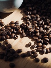 커피와 로스팅 원두 