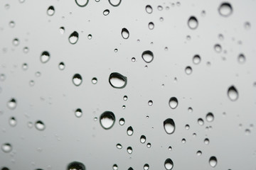 drops of water on glass