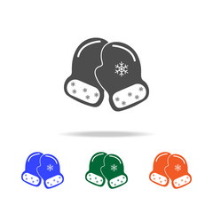 Winter mittens with snowflake elemenent icon. Elements of Christmas holidays in multi colored icons. Premium quality graphic design icon. Simple icon for websites, web design