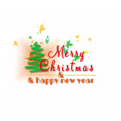 Merry Christmas and Happy New Year Lettering design card template and Creative typography for Holiday Greeting Gift Poster.