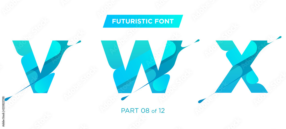 Fototapete vector clean, stylish typeface with patterned letters. perfect for monogram logo design. beautiful f