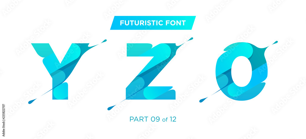 Fototapete vector clean, stylish typeface with patterned letters. perfect for monogram logo design. beautiful f