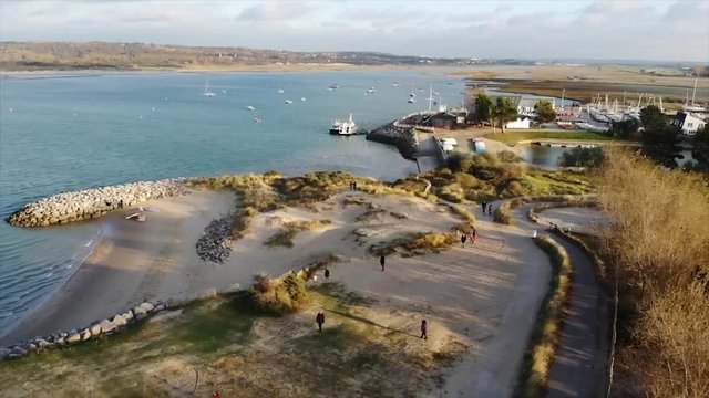 A great image from 2 guys using a drone, the drone is going away from them