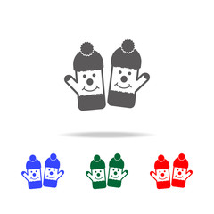 Winter mittens icon. Elements of Christmas holidays in multi colored icons. Premium quality graphic design icon. Simple icon for websites, web design, mobile app