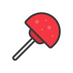 christmas food. lollipop icon. flat design editable outline