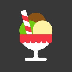 ice cream cup and candy christmas food flat icon