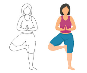 Women's fitness - Vector Illustration, Woman doing exercises, health and fitness concept 