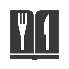 menu icon with fork and knife in christmas theme